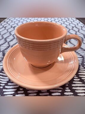 Fiestaware Apricot Teacup with Saucer Set